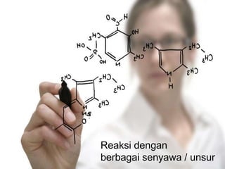 Reaksi dengan 
berbagai senyawa / unsur 
 