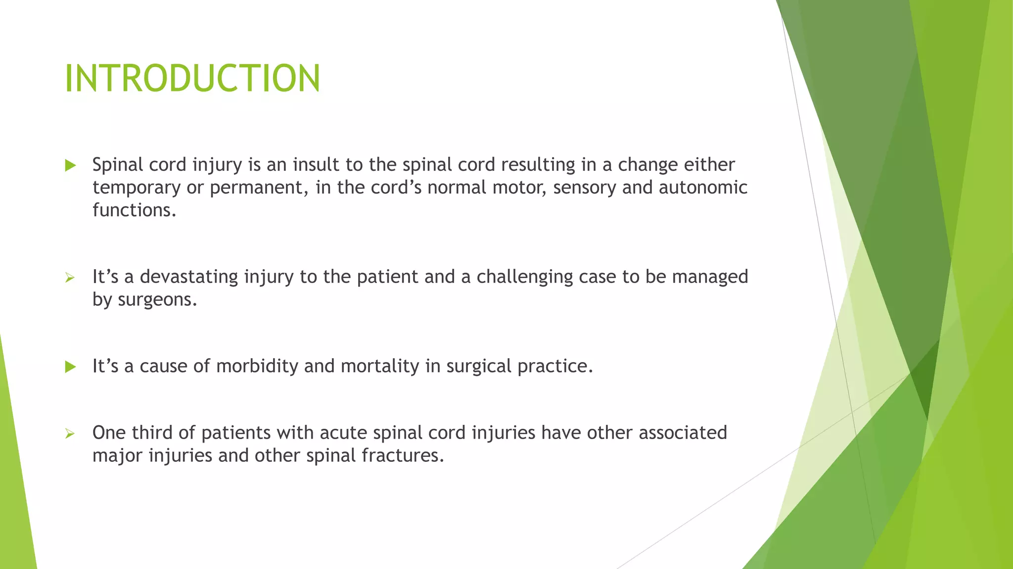 MANAGEMENT OF ACUTE SPINAL CORD INJURY. | PPTX