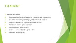 MANAGEMENT OF ACUTE SPINAL CORD INJURY. | PPTX
