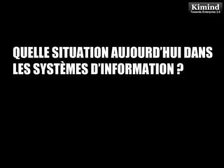 QUELLE SITUATION AUJOURD’HUI DANS
LES SYSTÈMES D’INFORMATION ?
             Kimind Consulting




            (c) 2011 - Miguel Membrado - Kimind – http://www.kimind.fr
 