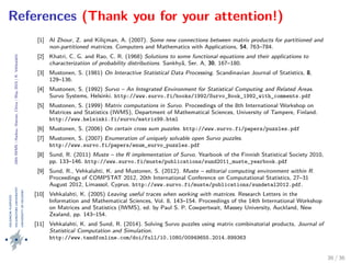 24thIWMS|Haikou,Hainan,China|May2015|K.Vehkalahti
References (Thank you for your attention!)
[1] Al Zhour, Z. and Kilic˛ma...