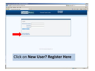 Click on New User? Register Here
