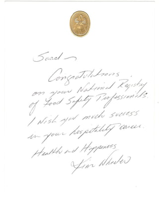 A congratulatory Letter
