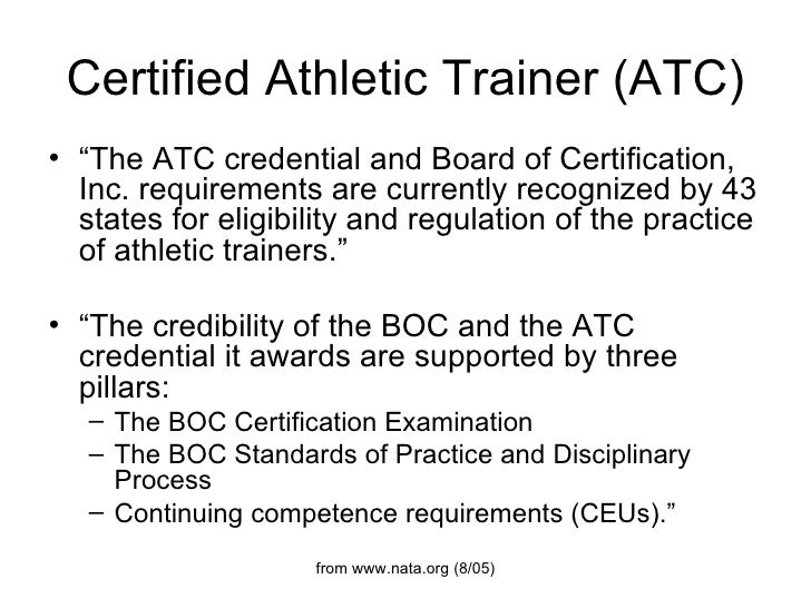 atc athletic trainer certified