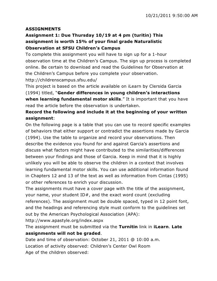 Sample observation of a child at play image