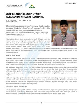 Kinanti Vol 3 No 10 Daftar Isi dinas pendidikan | PDF