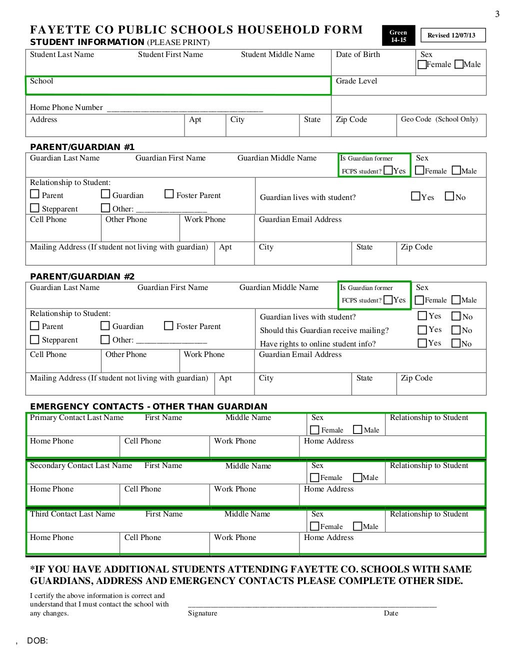 Kindergarten Registration Form