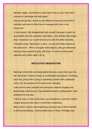  Kindergarten reflection 