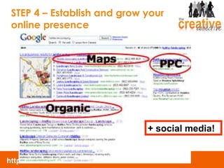 STEP 4 – Establish and grow your online presence + social media! 