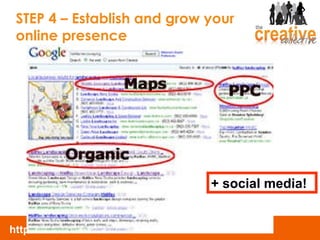 STEP 4 – Establish and grow your online presence + social media! 