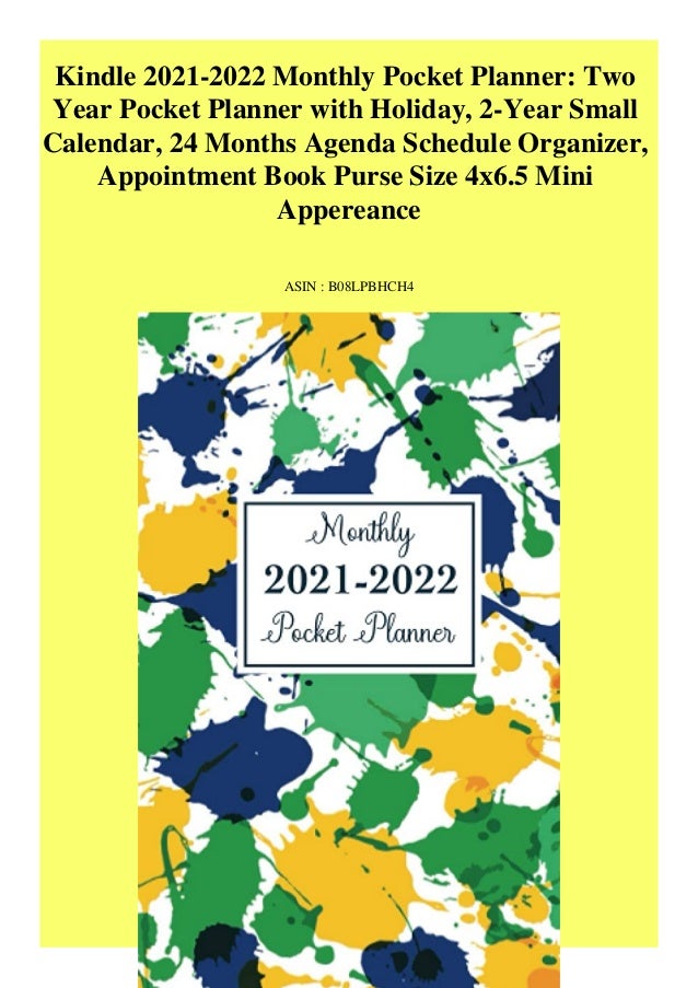 2021 2022 Pocket Purse Size Planner Calendar 20 21 Organizer Agenda Schedule