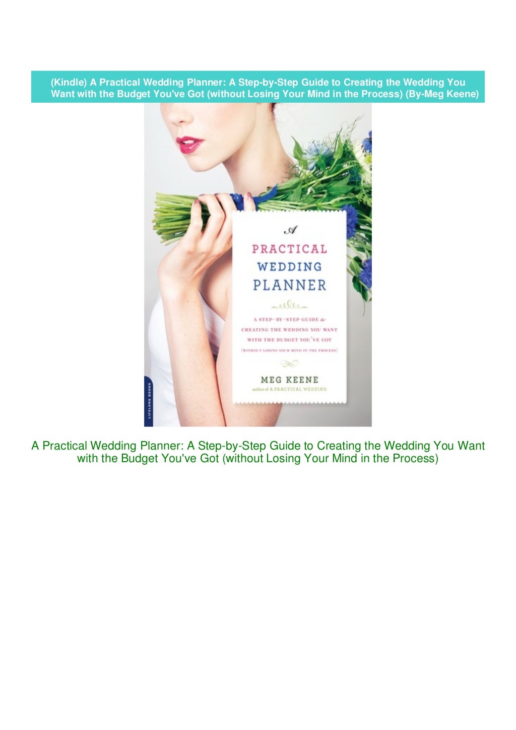 (Kindle) A Practical Wedding Planner: A Step-by-Step Guide to Creating ...