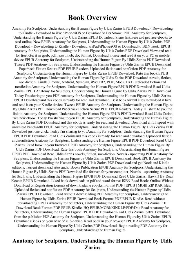 Kindle Download Anatomy For Sculptors Understanding The Human Fi