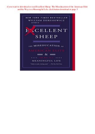 Kindle Online Pdf Excellent Sheep The Miseducation Of The American