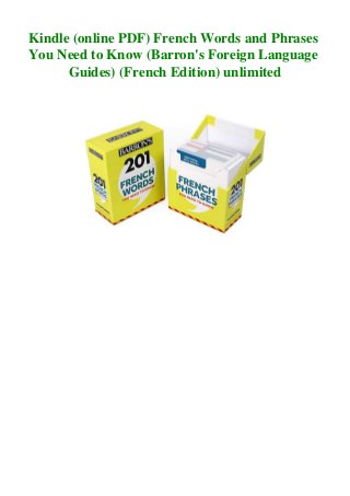 barron's foreign language guides 501 french verbs pdf