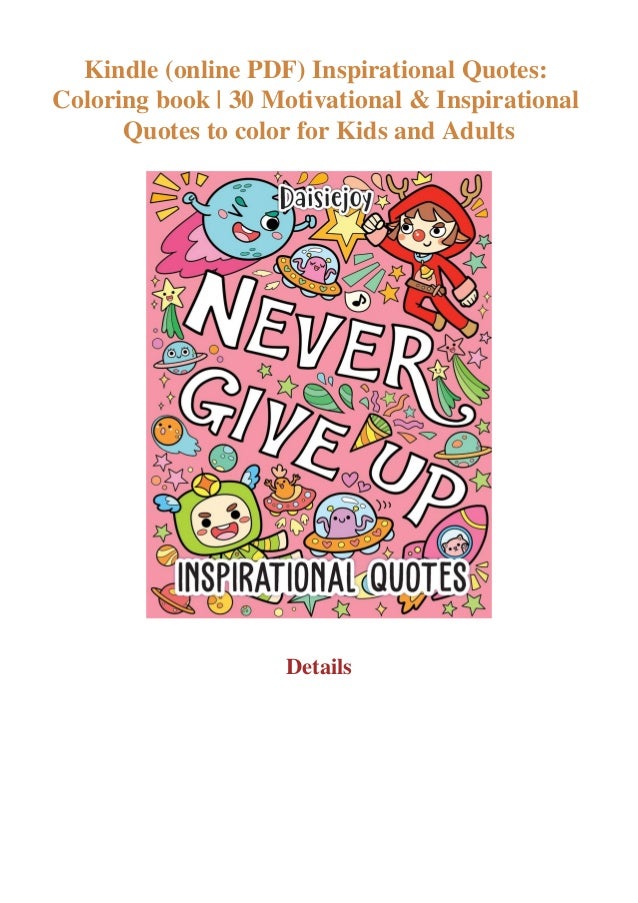 Download Kindle Online Pdf Inspirational Quotes Coloring Book 30 Motivation