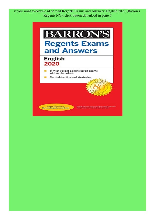 Kindle Online Pdf Regents Exams And Answers English 2020 Barron S