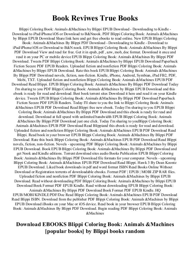 KINDLE READ BOOKS Blippi Coloring Book: Animals & Machines BY Blippi ...