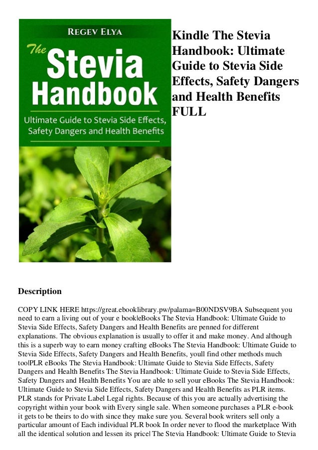 Kindle The Stevia Handbook Ultimate Guide to Stevia Side Effects Safety