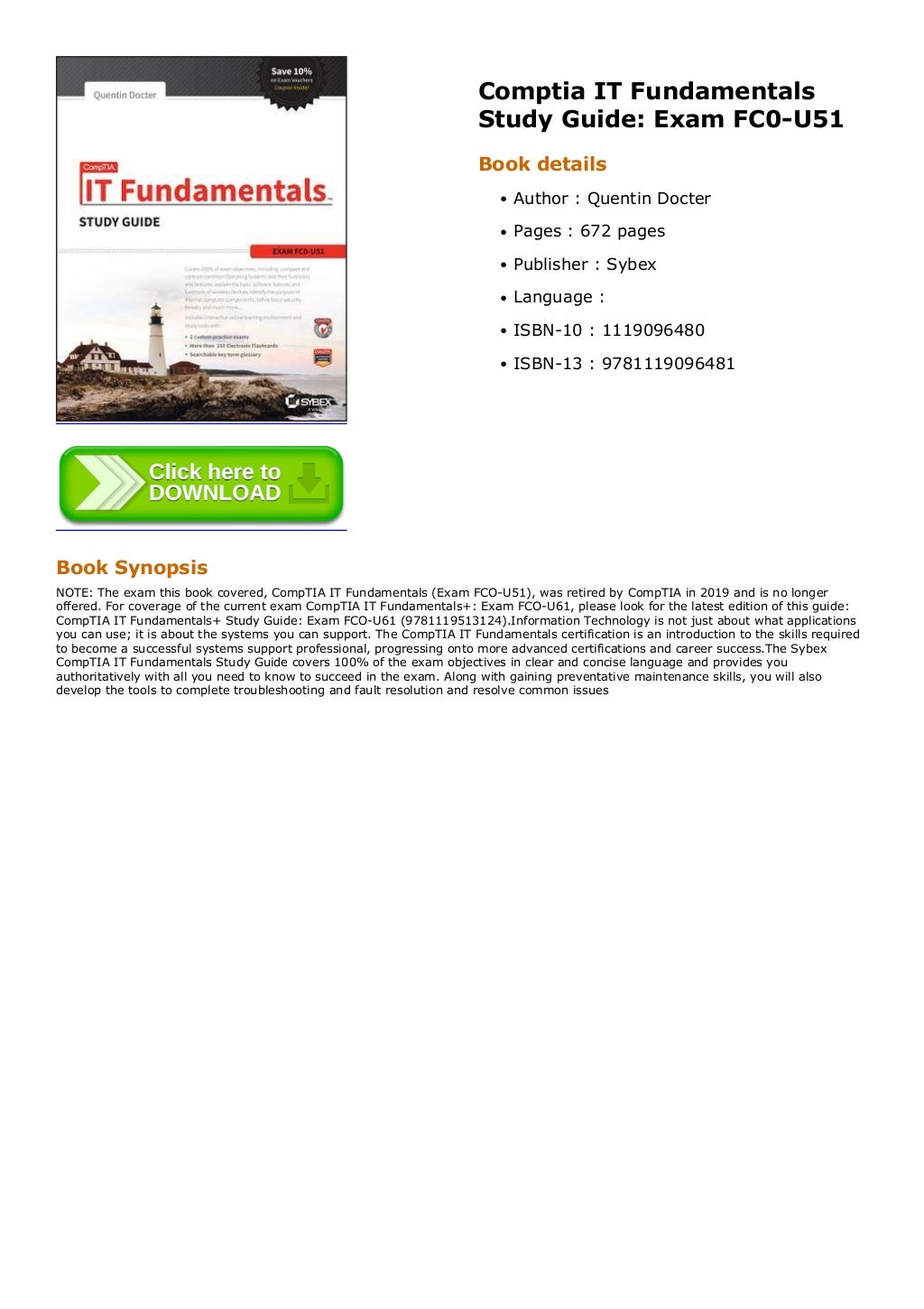 Comptia It Fundamentals Study Guide