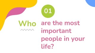 Who
01
are the most
important
people in your
life?
 