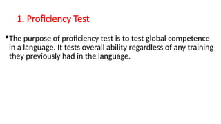 KIND OF TEST (This will help you to understand about the test) | PPT