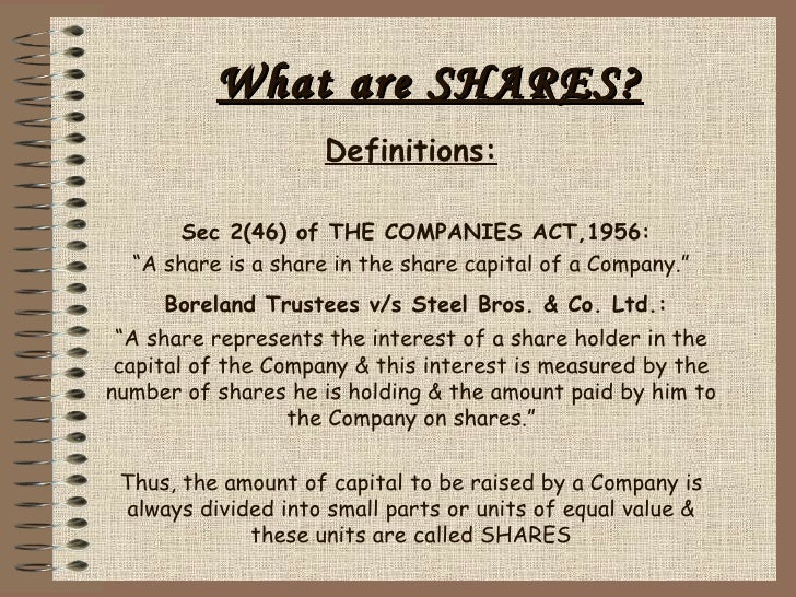 kinds of shares legal aspects