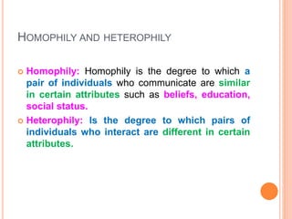 Homphily Example Kinds of communication | PPTX
