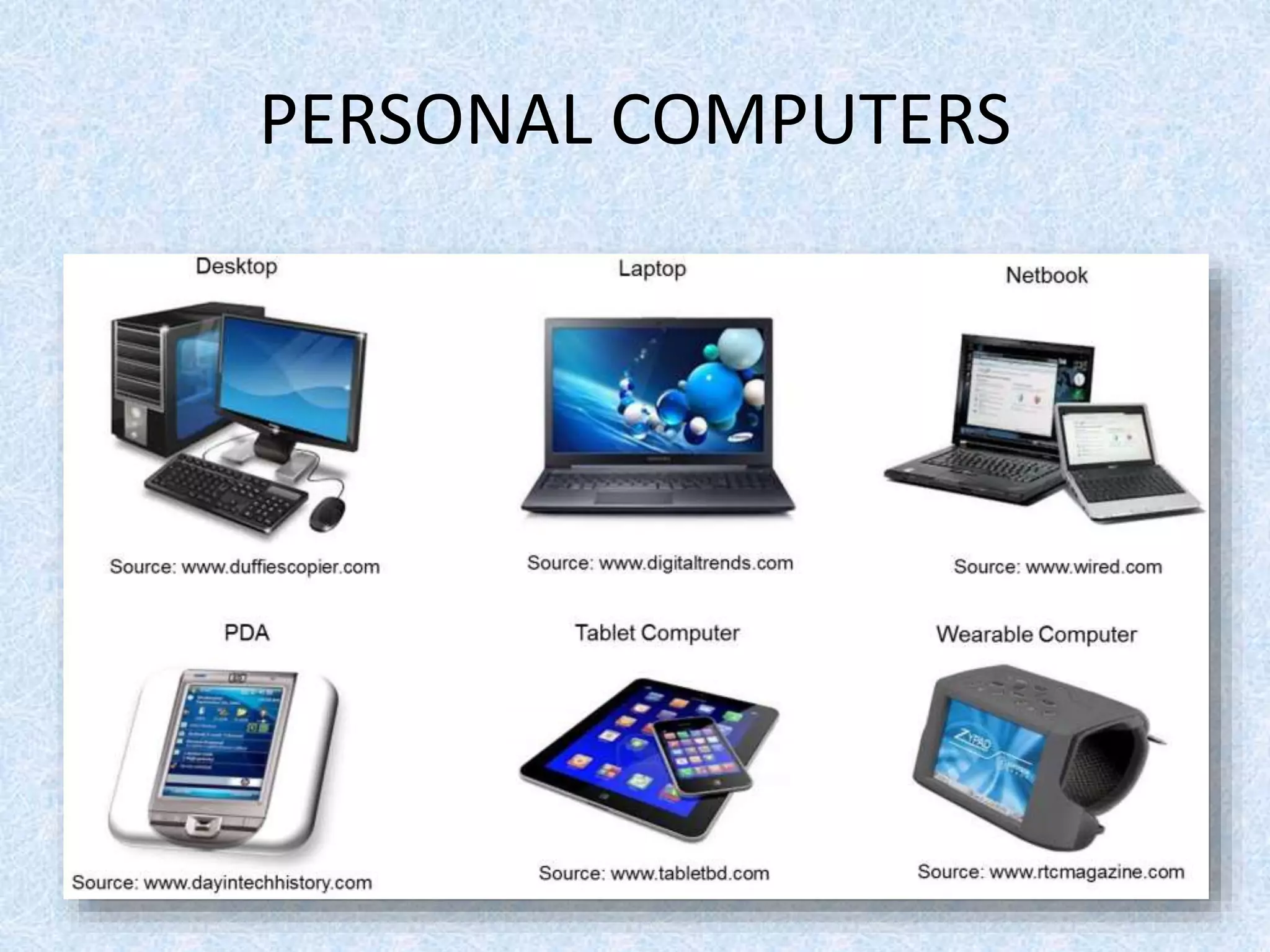 PERSONAL COMPUTERS
 