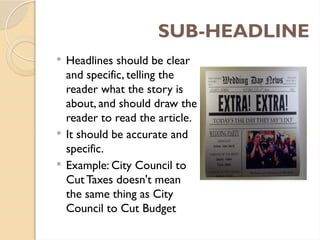 KINDS OF HEADLINES for grade 5 Journalism class | PPTX