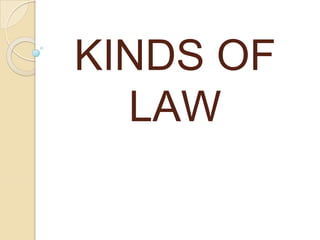 KINDS OF
LAW
 