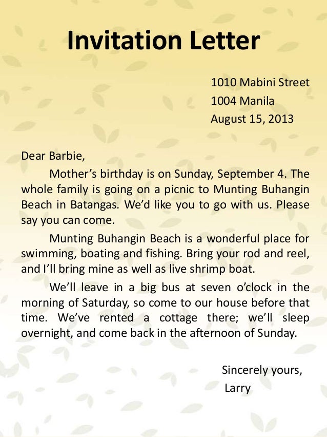 kinds of letter revival invitation letter