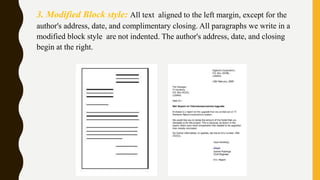 ENGLISH CORRESPONDENCE KINDS OF LETTERS | PPTX