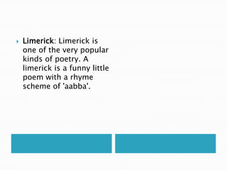 Kinds of poetry with examples | PPTX