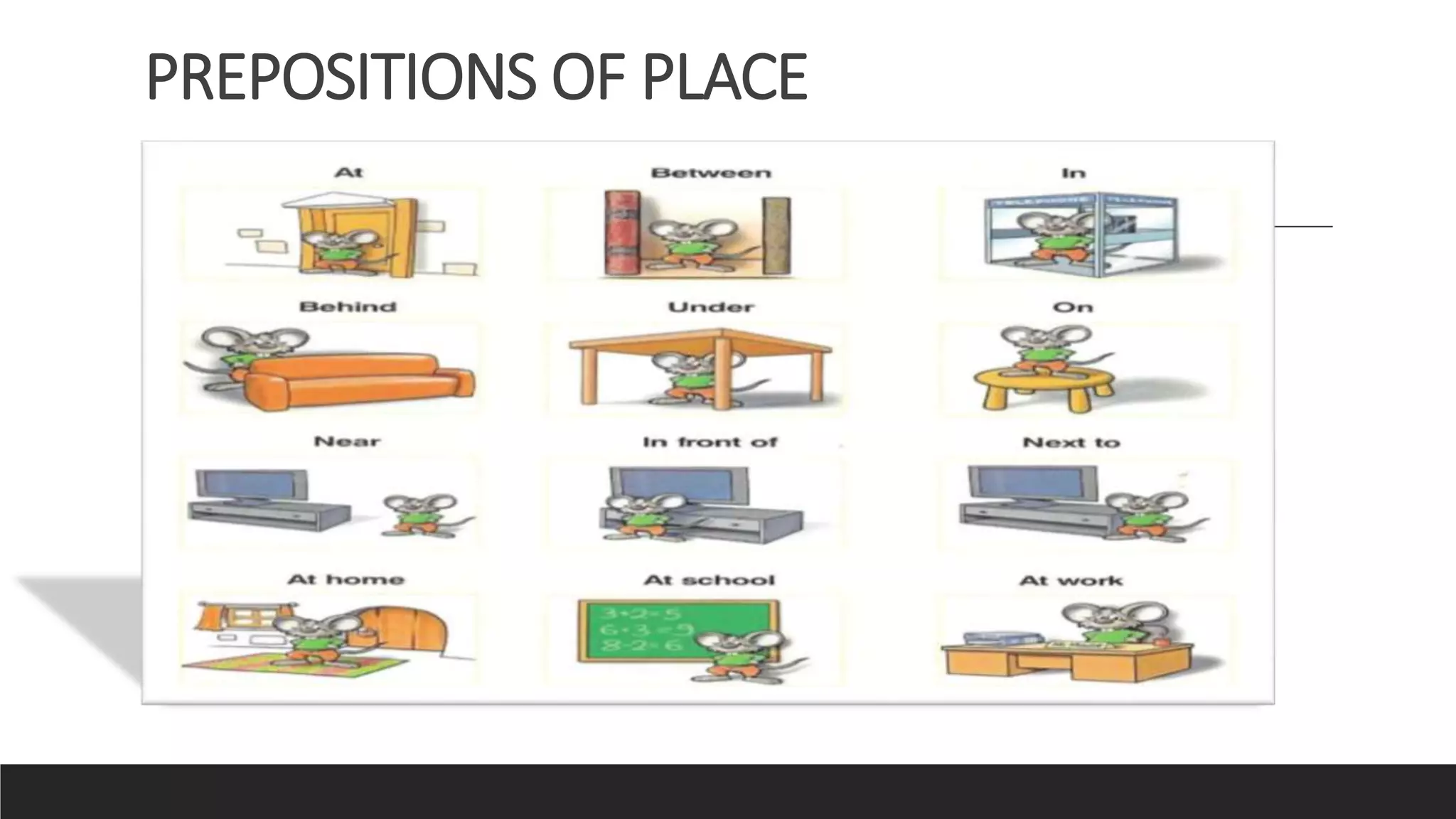 PREPOSITIONS OF PLACE