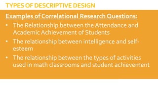 Descriptive Quantitative Questions Examples KINDS OF QUANTITATIVE RESEARCH.pptx