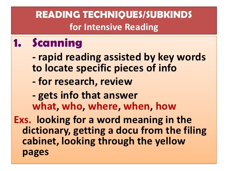 scanning means that the reader