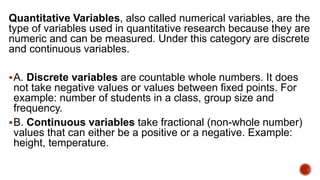 Practical Variables Practical Research Lesson_Different Kinds of Variables | PDF