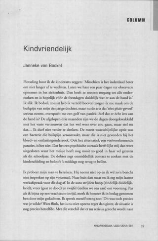 Kindvriendelijk   Column Janneke Van Bockel In Systeemtheoretisch Tijdschrift