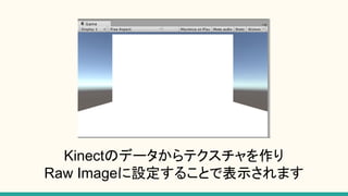 Kinectのデータからテクスチャを作り
Raw Imageに設定することで表示されます
 