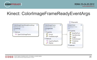 Kinect: ColorImageFrameReadyEventArgs




                                    23
 