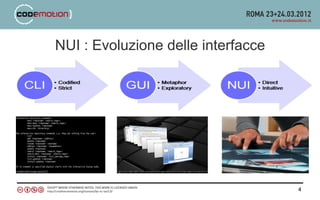 NUI : Evoluzione delle interfacce




                                    4
 