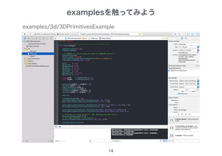 examplesを触ってみよう
14
examples/3d/3DPrimitivesExample
 