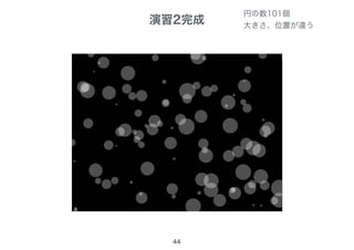演習2完成
44
円の数101個
大きさ、位置が違う
 