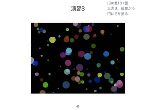 演習3
45
円の数101個
大きさ、位置がう
円に色を塗る
 