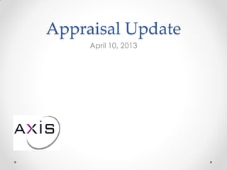 Appraisal Update
April 10, 2013
 