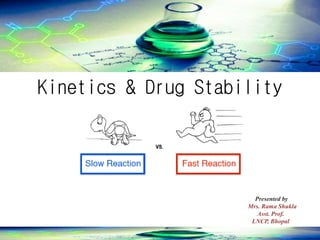 Kinetics & Drug Stability
Presented by
Mrs. Rama Shukla
Asst. Prof.
LNCP, Bhopal
 