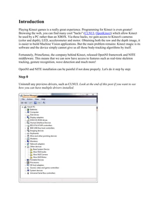 Kinect installation guide | DOCX