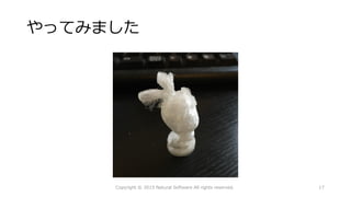 やってみました
Copyright © 2015 Natural Software All rights reserved. 17
 