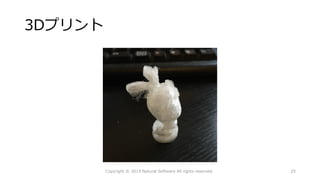 3Dプリント
Copyright © 2015 Natural Software All rights reserved. 25
 